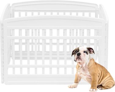 Iris Ohyama Dog Playpen with 4 Panels and Lockable Door, 60cm High - Indoor/Outdoor Dog Kennel, Puppy Pen, Dog Fence