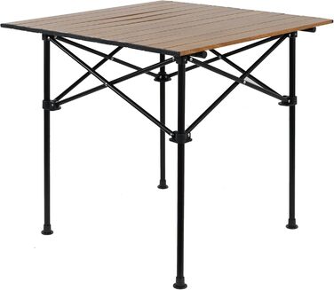 Складаний садовий/туристичний столик Ondis24 з алюмінію, 71 x 69.5 x 67.5 см, коричневий. Максимальне навантаження: 50 кг