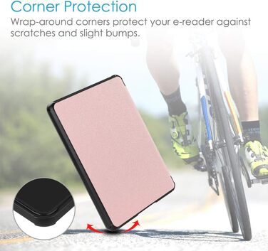 Водонепроникний чохол Fintie для Kindle Paperwhite 10 (2018) з авто-ввімкненням/вимкненням, квітка гібіскус (рожеве золото)