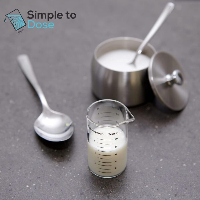 TreeBox Measuring Cups Glass - Small Measuring Cups - 3-Piece Set (250ml, 125ml & 50ml) - English Version - Robust and heat-resistant measuring cup set made of borosilicate glass - Microwave-safe - For baking & mixing