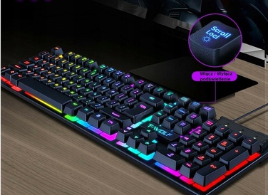 Ігровий набір: гібридна клавіатура з RGB-підсвіткою, USB