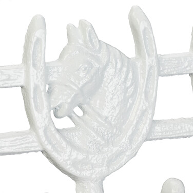 Relaxdays White Coat Rack with Horse Design