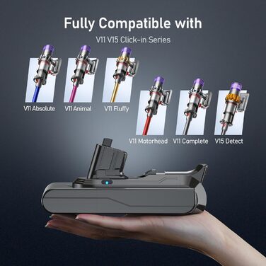 Акумулятор Keenstone V8 8000mAh для Dyson SV10 V8 Absolute Animal Motorhead Fluffy Slim Fluffy Total Clean Extra (V11 8.0Ah) з 3 фільтрами