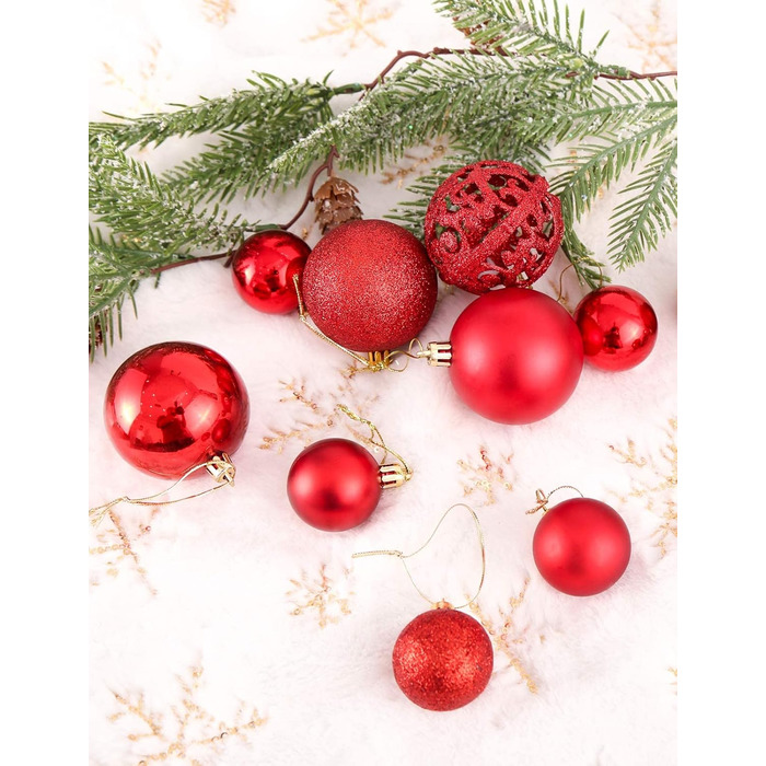 24 штуки новорічних кулі для ялинки, 4 см, пластик, міцні, для декору ялинки