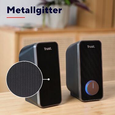 Комп'ютерні колонки Trust Arys 2.0, 28W, USB, AUX, для ПК, ноутбука, смартфона - чорний
