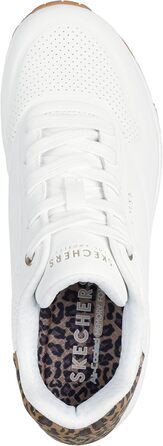 Жіночі кросівки Skechers UNO Jungle Nite, білі, розмір 38.5 EU, Durabuck, леопардовий принт, замша, сітка