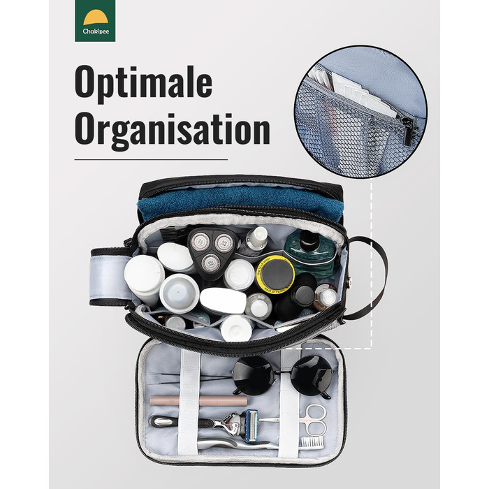 Чоловіча дорожня косметичка Kulturbeutel, водонепроникна косметичка для подорожей, чорна, M