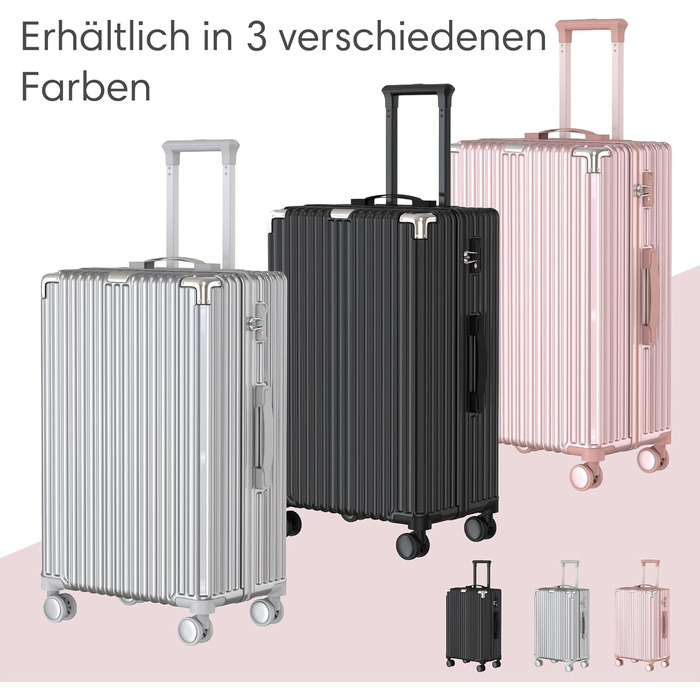 Набір валіз Voyagoux 2 шт. - 39L та 113L, жорсткі валізи, TSA-замок, ABS пластик, 4 колеса 360°, міцні та легкі, рожеве золото