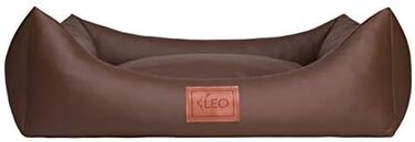 Софа для собак Leo4dog Natalie: штучна шкіра, м'яке ліжко, 4 розміри (XXL 130x100 см, коричнева)