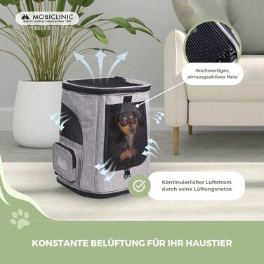 Рюкзак для котів та собак Mobiclinic® Pets Thor, сучасний, складний, з сітчастими вікнами, аксесуарами, подвійними ручками, регульований, 30x25x40 см