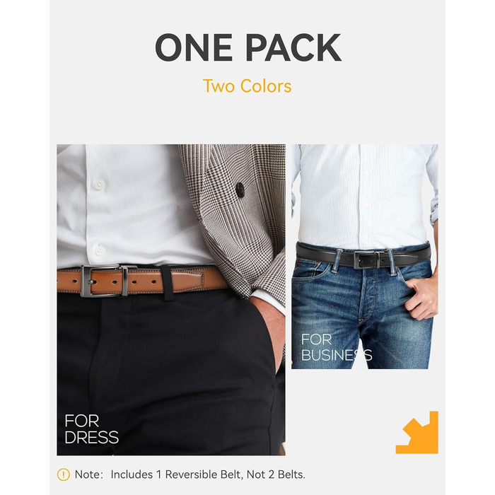 Чоловічий шкіряний ремінь CHAOREN, ремінь для костюма та ділового стилю, 32 мм, чорний/коричневий, розмір 93 см (загальна довжина 105 см)