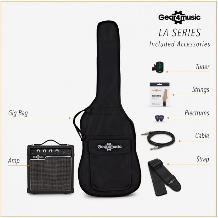 Електрогітара Gear4music LA для лівшів 4/4 з підсилювачем 10 Вт