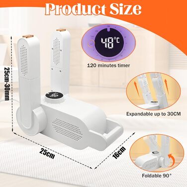 Електричний сушильник для взуття Herbst: 3 режими, таймер, антибактеріальний, для дитячого та гірськолижного взуття