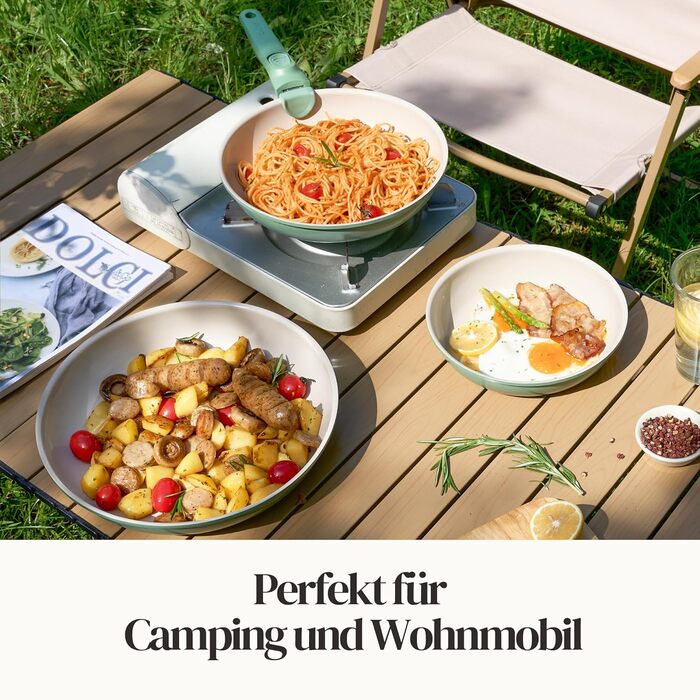Redchef Ceramic Nonstick Pan Set - 6 Piece Induction Cookware Set (20, 24, 28 cm) - PTFE, PFOA & PFAS Free