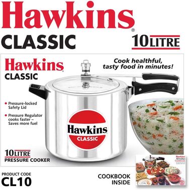 Скороварка Hawkins Classic CL40 з алюмінію, 4 л, компактна, срібна