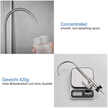 Кран кухонний для фільтрації води, з висувною лійкою, з нержавіючої сталі, 360° обертання, кухонний змішувач для фільтрів, брашований нікель