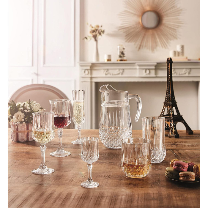 Cristal d'Arques Paris Longchamp - Wine Glass 170ml - Set of 6 - made of Kwarx - reinforced packaging - Shine, transparency, and high resistance