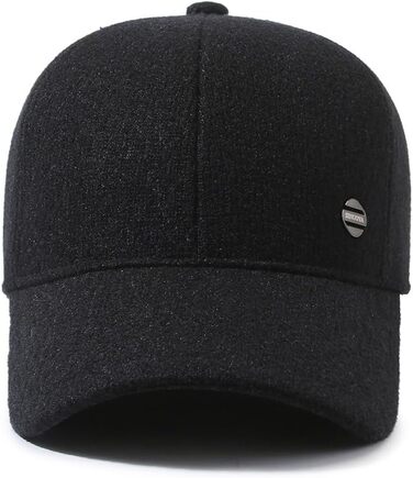 Кепка YAMEE для чоловіків на зиму з відкидними навушниками, тепла бейсболка, універсальний розмір (2361*Чорний)