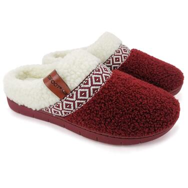 Жіночі домашні тапочки ofoot Fuzzy House: теплі, зручні шкарпетки з м'яким флісом, підошва з гуми, 41/42 EU, червоні