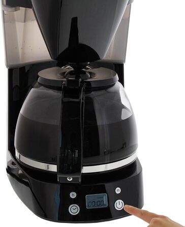 Кавомашина Melitta Easy Timer з таймером, скляна колба, стоп-крапля, 10 чашок, чорна