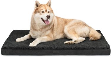 Ортопедичне ліжко для собак Lionto, 112x81x8 см, чорне. М'яке, знімний чохол, водонепроникне, для собак та котів