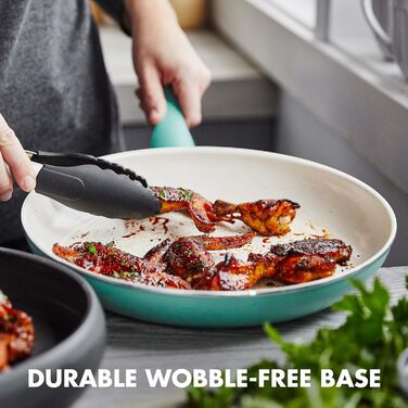 Набір сковорідок Greenpan Rio, керамічне покриття, антипригарні, 17.8 см, 24.1 см, 27.9 см, без PFAS, придатні для миття в посудомийній машині, бірюзові