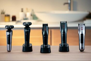 Електричний чоловічий бритва Grundig ProClub MS 8130 з технологією Titanium Blades та датчиком BeardCare, корпус з 61% переробленого пластику, Wet & Dry, темно-матове хромоване/червоно-чорне/титанове покриття