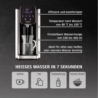 CASO HW 660 Hot Water Dispenser - Test Result: very good - hot water in seconds - saves up to 50% energy compared to kettles - 8 volume settings - kettle with temperature control