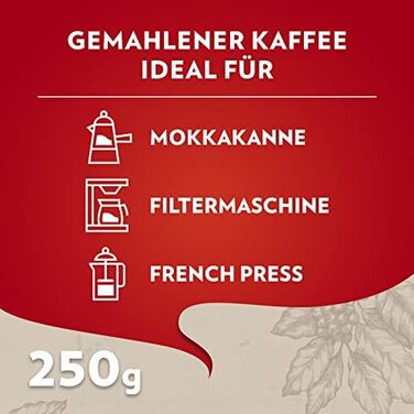 Мелена кава Lavazza Qualità Rossa Classico, для гейзерної кав'ярки та фільтр-кави, інтенсивність 7/10, темне обсмажування, 10 упаковок по 250 г
