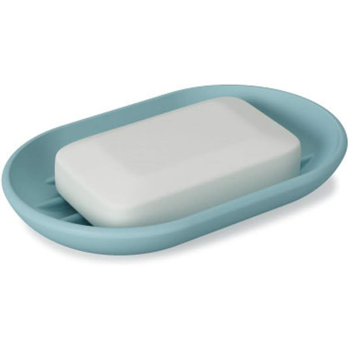 Стильна мильниця овальної форми Umbra Touch з м'яким покриттям для ванної кімнати та кухні, білий колір, 14 x 9 x 2 см