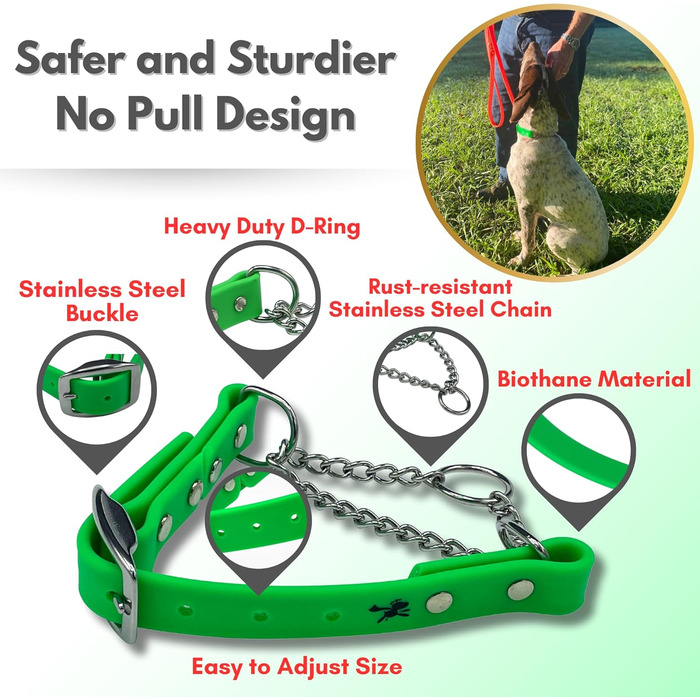 Нашийник для собак Artingale від JI HODGES, біотана, не тягне, професійна якість, середній розмір