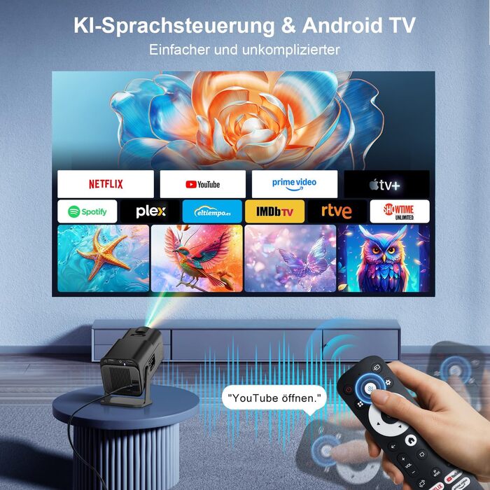 Проектор Sala320max P92Max: 4K, 1080P, WiFi, Bluetooth 5.2, Android 13, Netflix, YouTube, Prime Video, Автофокус