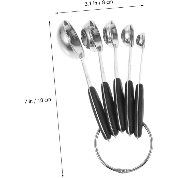 Cabilock 2-Piece Stainless Steel Measuring Spoons Collapsible Measuring Cups Gadgets Adjustable Batter Measuring Spoon Dispenser Dessert Cups with Lid Pantry Silica Gel