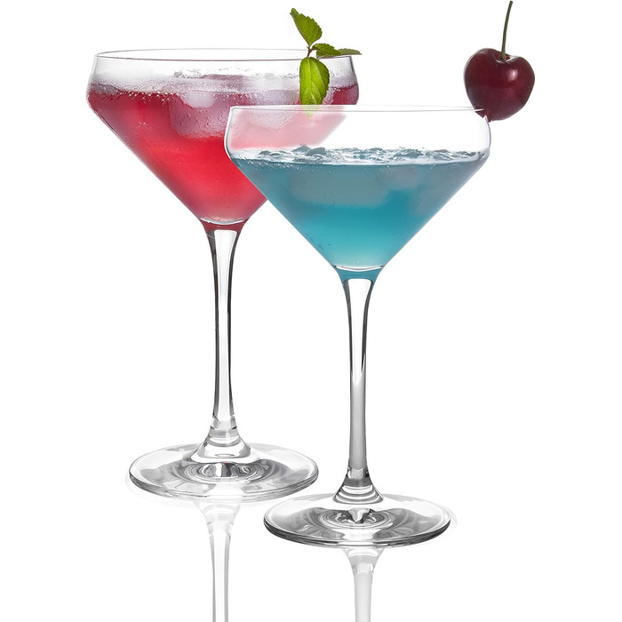 Набір келихів для Мартіні Crystal Martini 4 шт, 325 мл, преміум, без свинцю, прозорі, з подарунковою коробкою