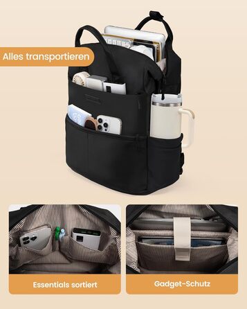 LOVEVOOK Рюкзак для жінок з відділенням для ноутбука 15.6 дюймів. Шкільний, для подорожей, університету, бізнесу. Водонепроникний, рожево-сірий