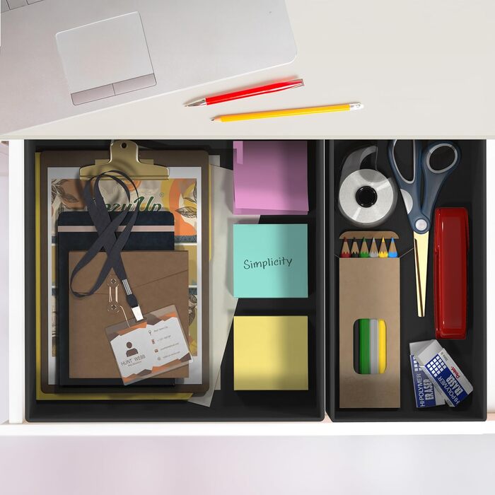 Simple Houseware Foldable Drawer Organizer for Clothes/Underwear/Panty/Jumpsuit, 12-Piece Set, Black