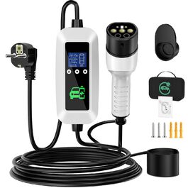 Кабель для зарядки електромобіля Type 2, 3.68kW, 6м, 16A, з цифровим дисплеєм та таймером, для PHEV та EV