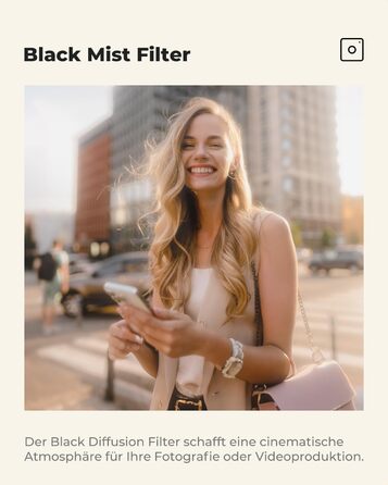Фільтр K&F Concept Black Mist 1 82мм для відео та портретної фотографії з нанопокриттям