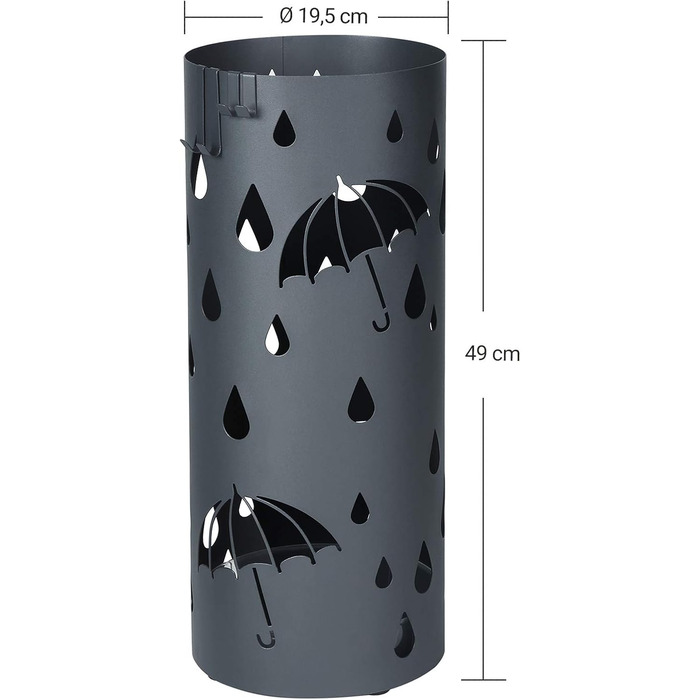 SONGMICS Umbrella Stand - White & Anthracite - 49 x 19.5 cm