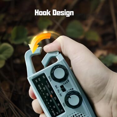 Радіо на сонячній батареї та з ручкою, 2000mAh, Power Bank, SOS-сигнал, ліхтарик, AM/FM, для кемпінгу та надзвичайних ситуацій