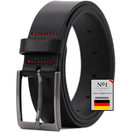 Чоловічий шкіряний ремінь Friedrich Hoffmann 'Cavallo Nero Nᵒ1', чорний, Made in Germany, 3,5 см, для костюма та джинсів