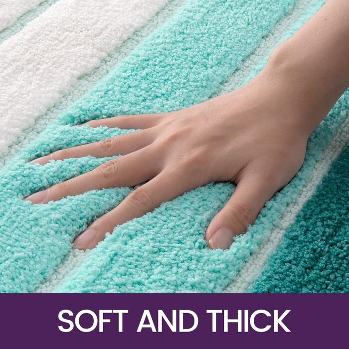 Non-Slip Bathroom Rug - Absorbent & Washable Bath Mat - 60 x 110 cm - Green