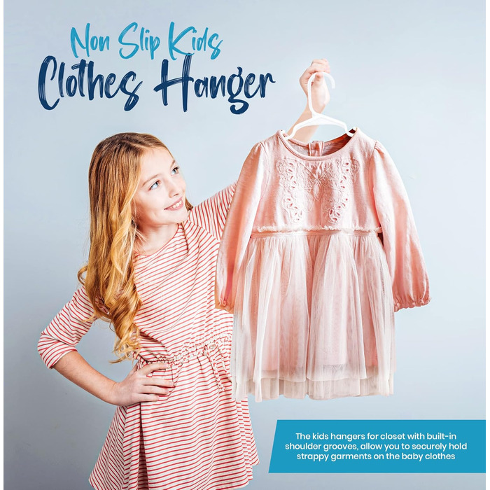 40 вешалок для дитячого одягу Utopia Home: білі, пластикові, 11,5 см - для шафи, щоденне використання