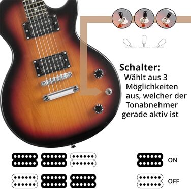 Rocktile L-100 SB Стартовий набір електрогітари Sunburst, Rocktile