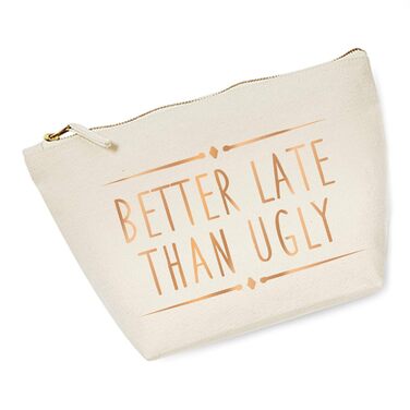 Косметичка RaketeBerlin 'Better late than ugly', 100% бавовна, розмір M, металевий замок, різні кольори