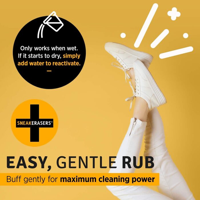 Sneaker Erasers - Instant Sole and Sneaker Cleaner, Premium Shoe Cleaning Set with Double-Sided Sponges, Effective Shoe Cleaner for White Sneakers, Tennis Shoes, Easy, Gentle Rubbing, 10