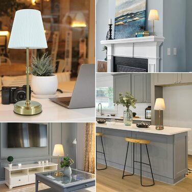 LED настільна лампа бездротова з акумулятором 3000mAh, торшер для спальні, вітальні, на вулицю (Retro Gold, 2 шт.)