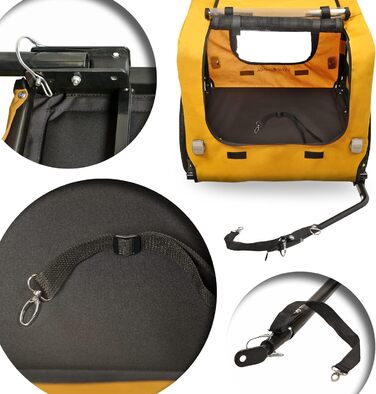 Причіп для собак до велосипеда, складаний, з прапорцем та ременем. Доступні кольори: червоний, пісочний, м'ятний, фіолетово-блакитний, військово-блакитний, військово-зелений