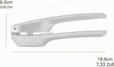Прес для часнику Zyliss Susi 4, професійний подрібнювач часнику з можливостію натискання разом зі шкіркою, сріблястий