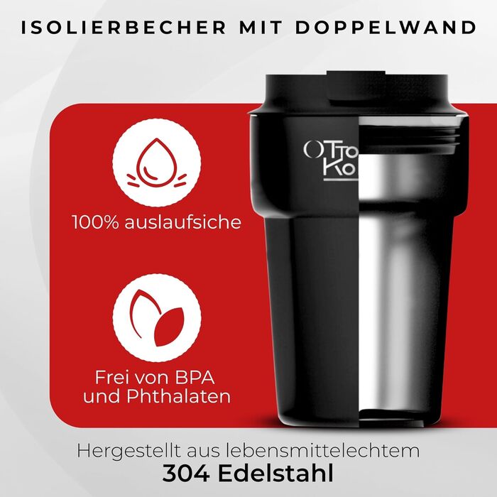 Термокружка 350 мл з кришкою, що не протікає, з нержавіючої сталі для гарячих та холодних напоїв (кава, чай)